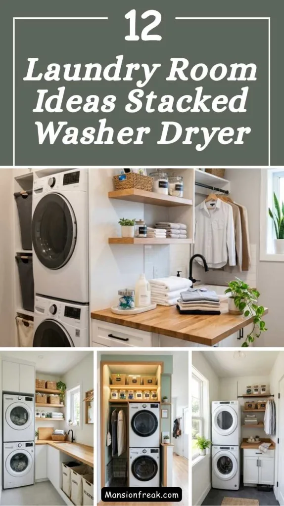 Laundry Room Ideas Stacked Washer Dryer