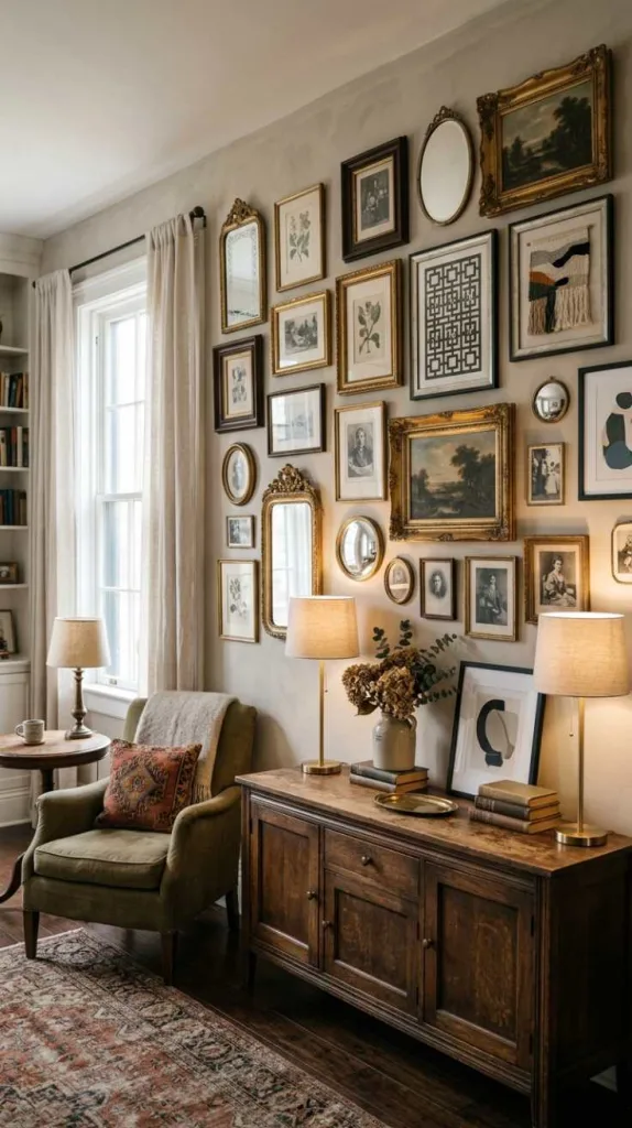 12 Modern Antique Decor Ideas for a Timeless Home 13 Layered Wall Decor Styling