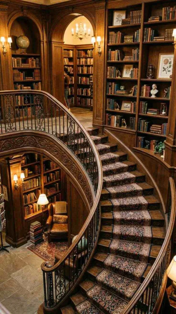 11+ Staircase Decor Ideas for Beautiful Homes 5 Library Staircase