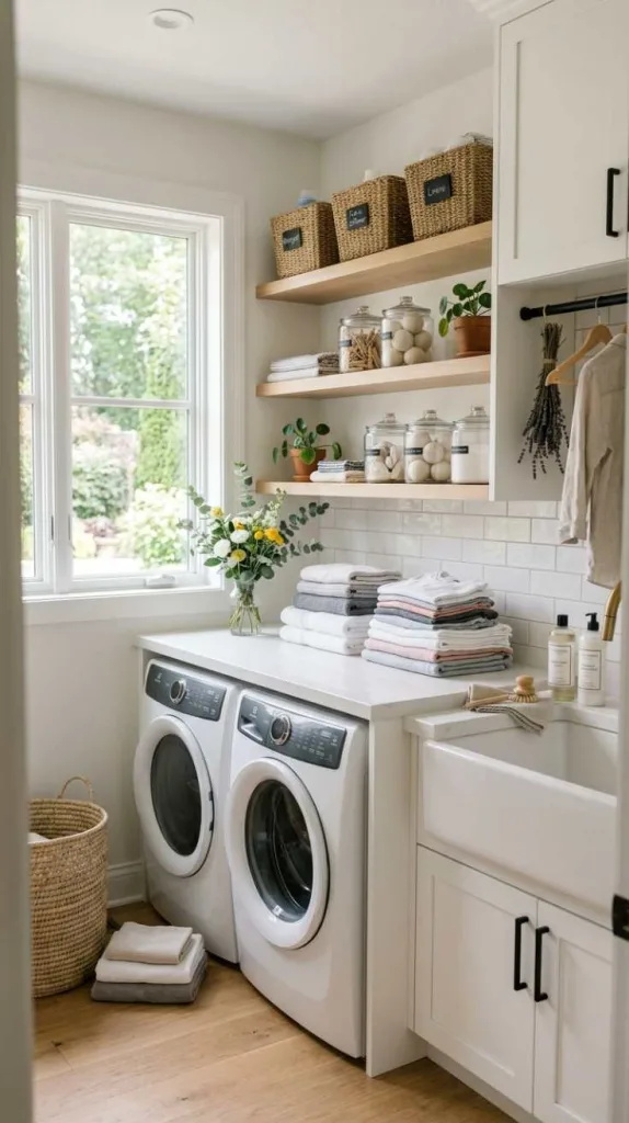 12 Laundry Room Folding Station Ideas for Organized Spaces 12 Light-Filled Folding Spot