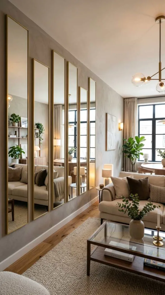 11+ Creative Mirror Wall Designs for Your Living Room 13 Long Mirrors