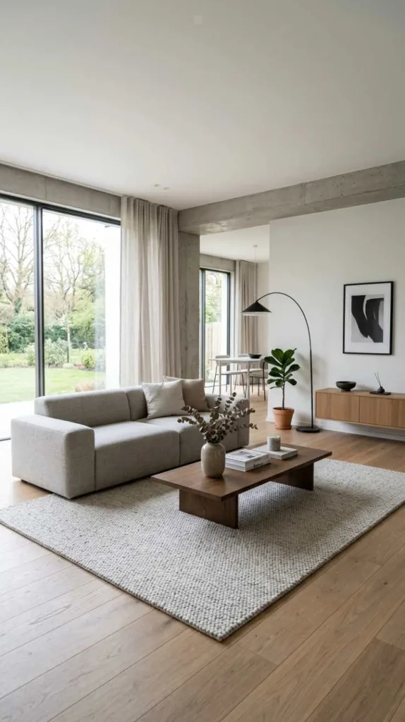 10+ Modern Minimalist Living Room Ideas for a Calm Home 4 Low Profile Furniture