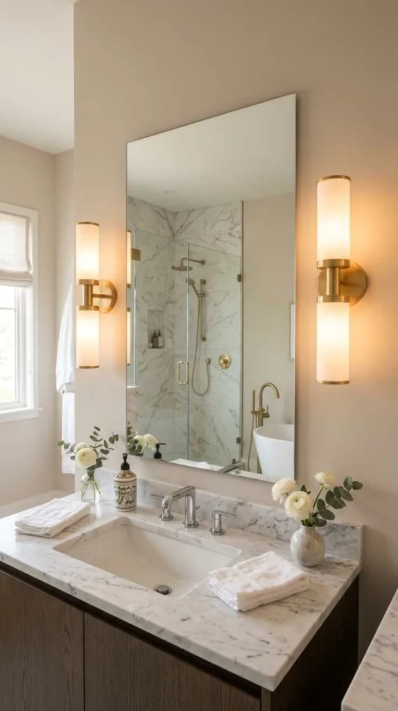 Matte Gold Bathroom Sconces