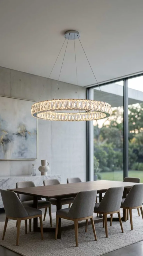 12 Modern Crystal Chandeliers That Elevate Any Space 8 Minimalist Ring