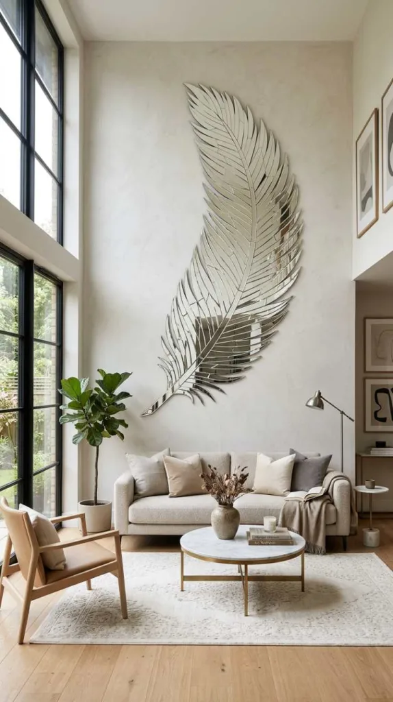 11+ Creative Mirror Wall Designs for Your Living Room 8 Mirrored Wall Art