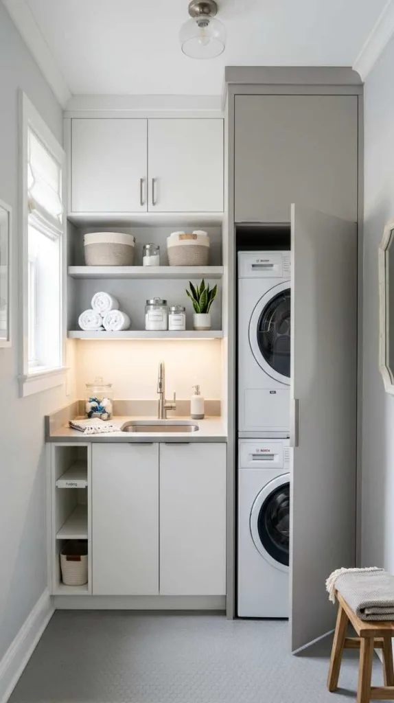 Modern Hidden Panel Laundry Unit