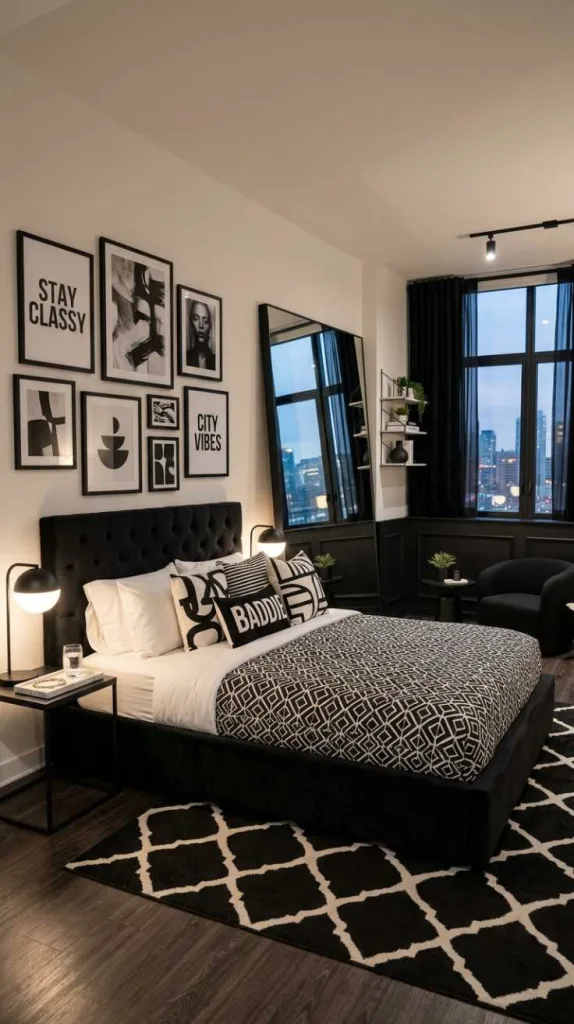 12 Baddie Bedroom Idea for a Bold Confident Vibe 3 Monochrome Bedroom Mood