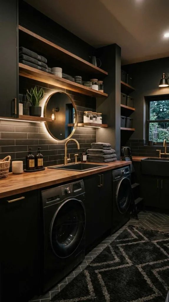 11+ Washing Room Ideas Laundry for Organized Homes 11 Moody Dark Washing Room