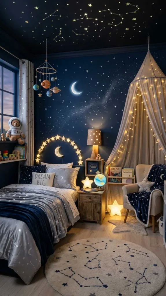 Moon & Stars Silver Glow