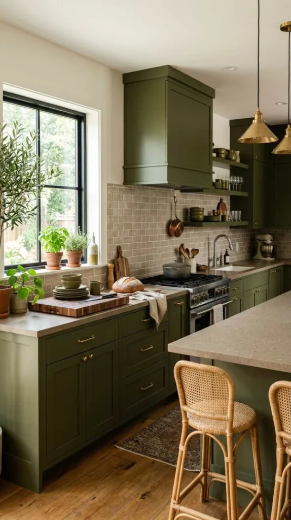 10+ Kitchen Color Combination Inspirations for Modern Homes 3 Olive & Taupe