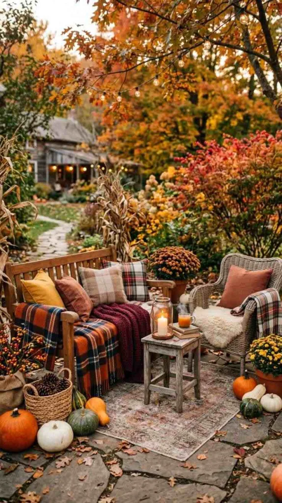 10+ Outdoor Fall Decor Ideas for a Cozy Inviting Home 14 Outdoor Seating