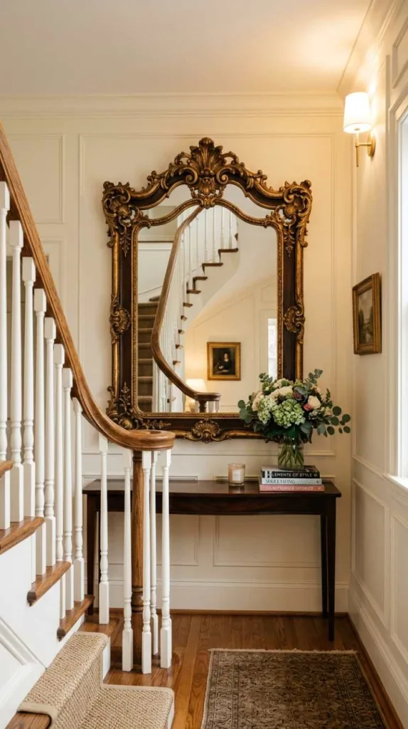 11+ Staircase Landing Decor for Cozy Home Style 3 Oversized Statement Mirror
