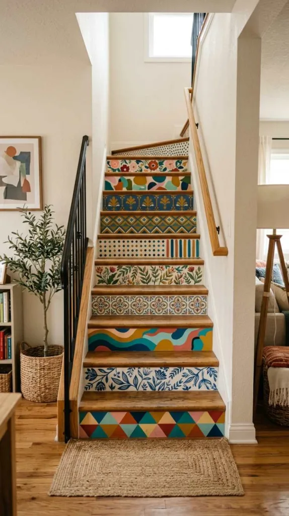 Painted Stair Riser Design