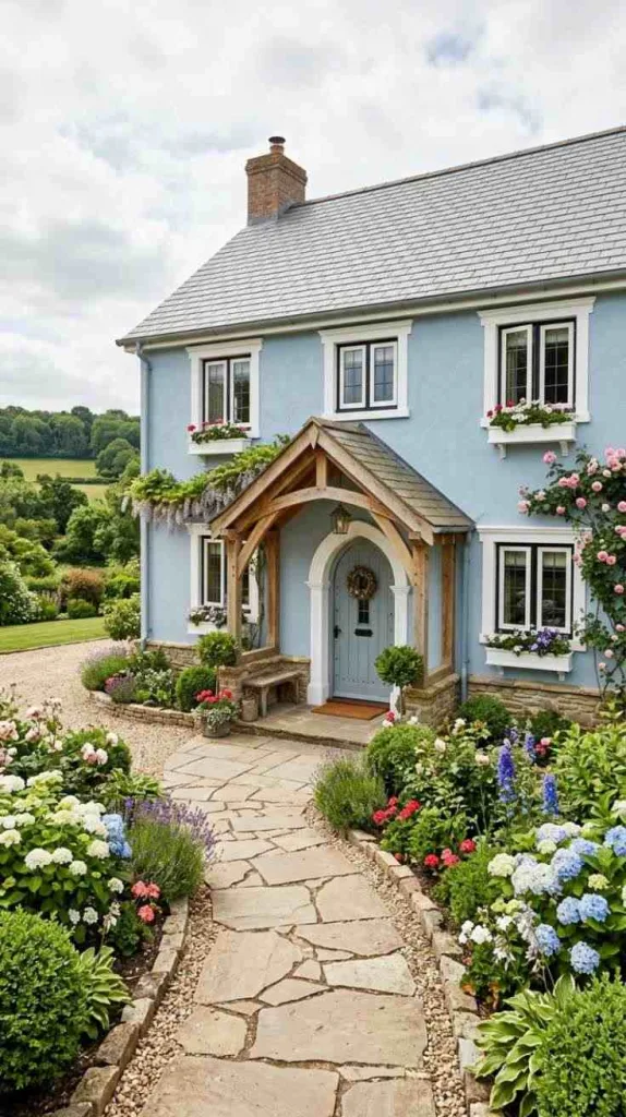 Pale Blue Arched Cottage