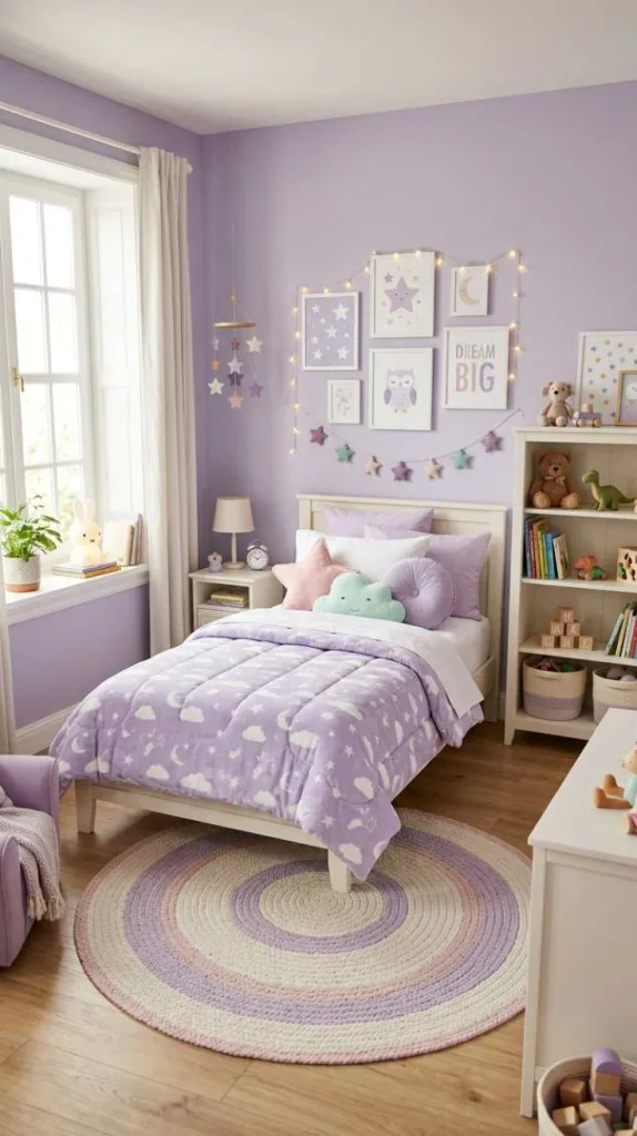 10+ Kid Friendly Bedroom Color Ideas for Restful Sleep 6 Pale Purple Comfort