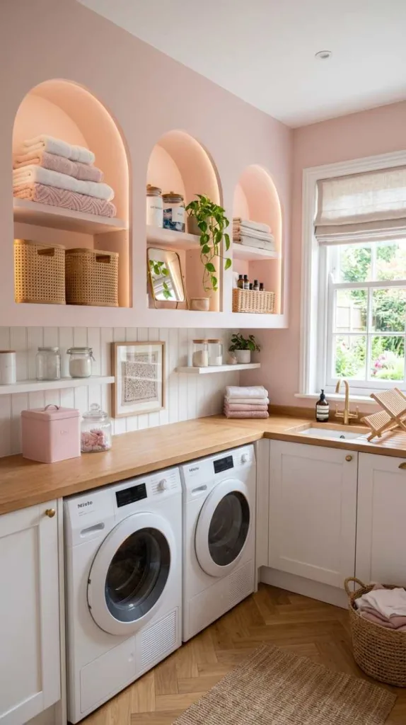 Pink Arched Storage Niches