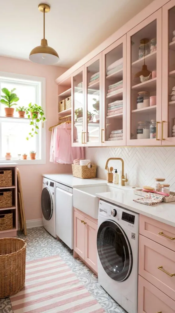 Pink Glass Cabinet Doors