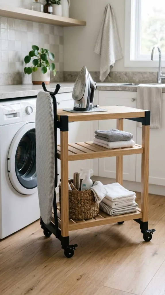 11+ Laundry Room Ironing Board Ideas with Hidden Storage 12 Rolling Cart