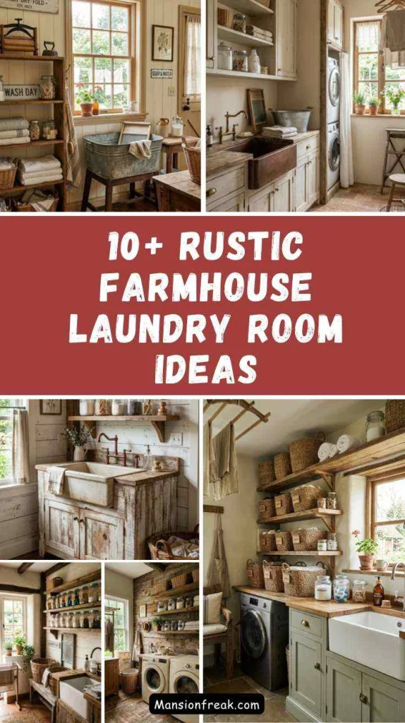 10+ Rustic Farmhouse Laundry Room Ideas for Cozy Home 2 Rustic Farmhouse Laundry Room Ideas