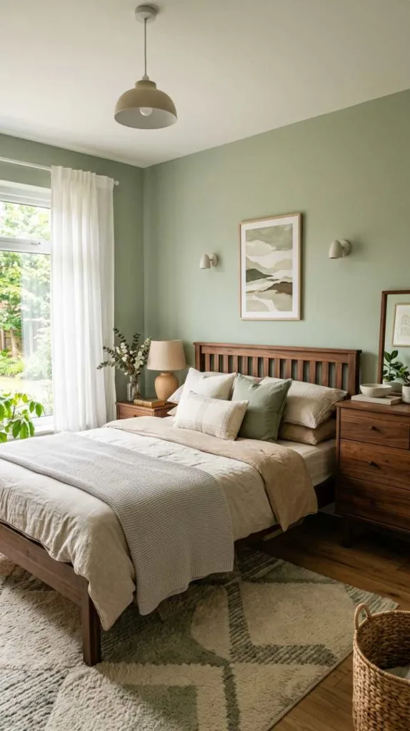 11+ Bedroom Color Schemes to Harmonize Brown Furniture 4 Sage Green