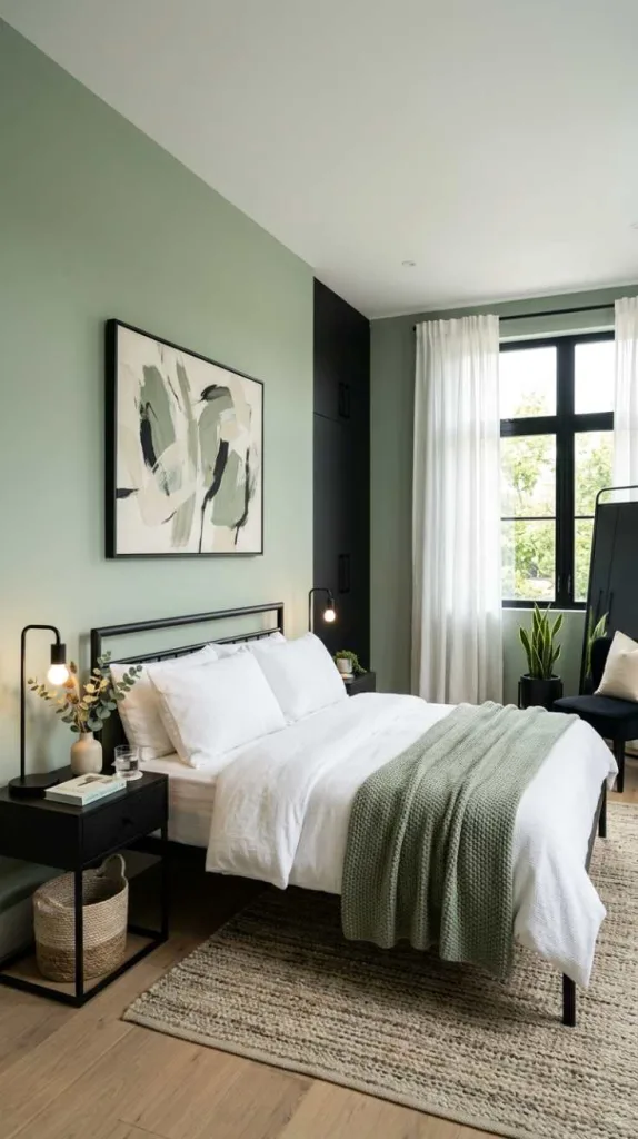 12 Stunning Bedroom Color Ideas With Black Furniture 12 Sage Green Combination