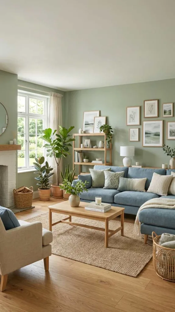 Sage Green with Dusty Blue