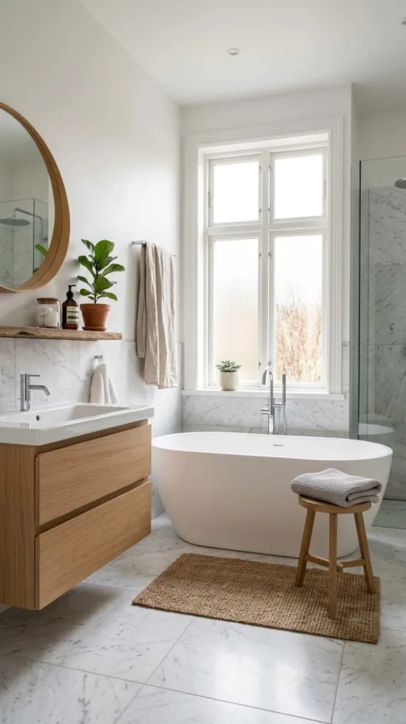 11+ White Marble Bathroom Designs That Look Timeless Luxe 10 Scandinavian Marble Style