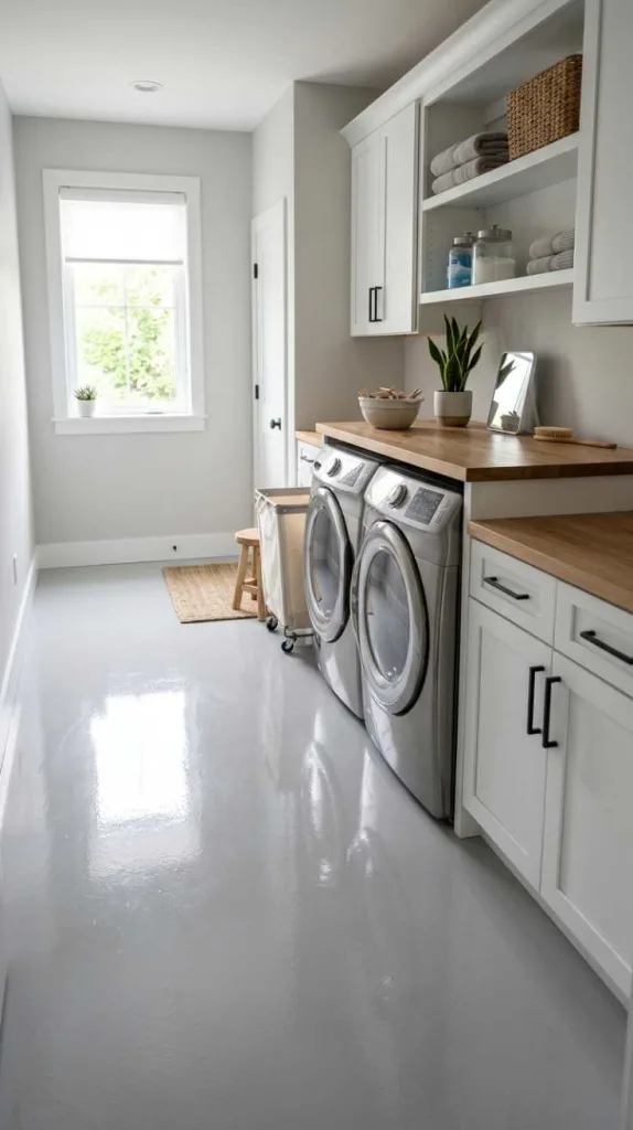 10+ Laundry Room Flooring Ideas for Functional Spaces 10 Seamless Epoxy Flooring