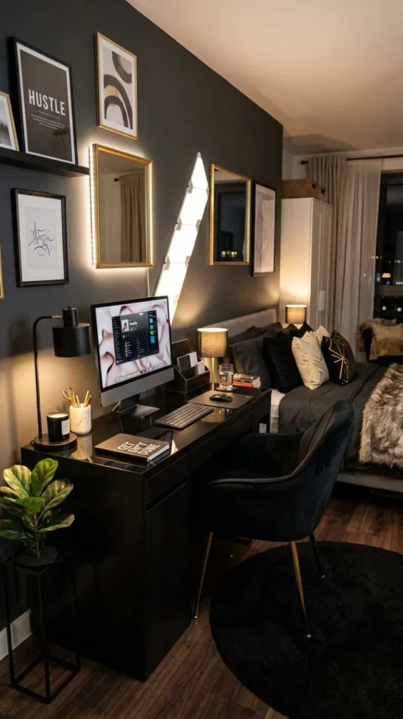 12 Baddie Bedroom Idea for a Bold Confident Vibe 8 Sleek Workspace Corner