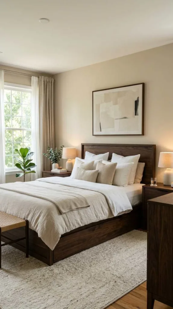 11+ Bedroom Color Schemes to Harmonize Brown Furniture 3 Soft Beige