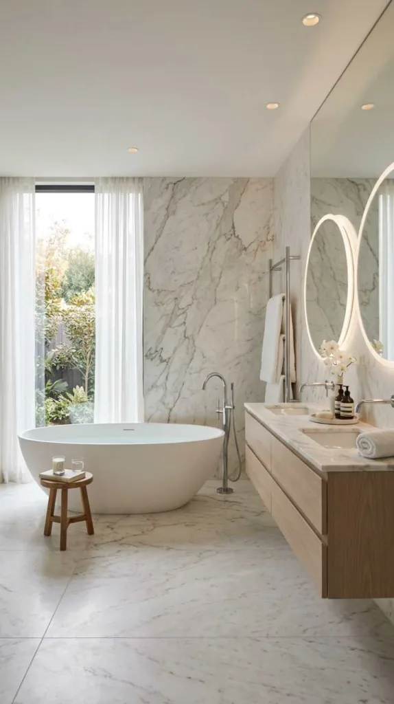 11+ White Marble Bathroom Designs That Look Timeless Luxe 13 Soft Beige and White Marble