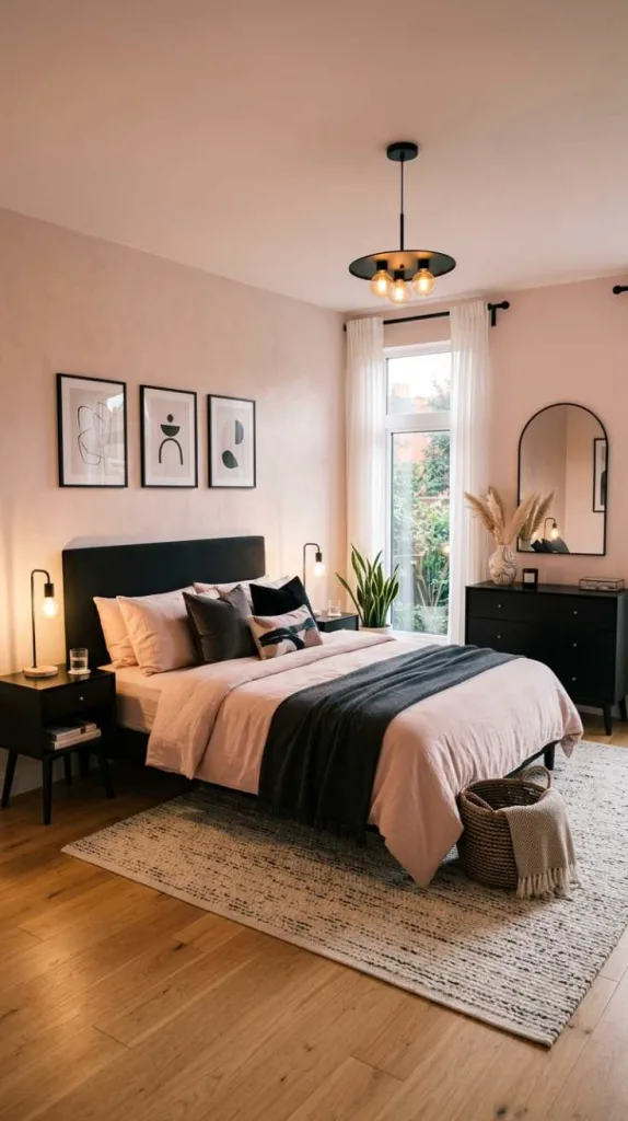 12 Stunning Bedroom Color Ideas With Black Furniture 6 Soft Blush Pink