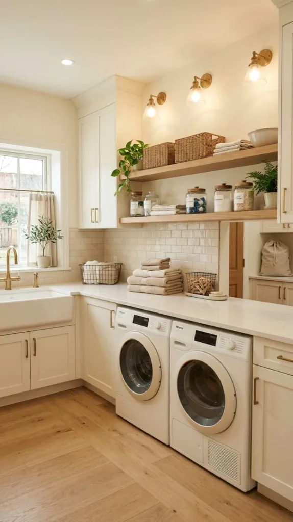 12 Laundry Room Design Ideas for Beautiful Functional Spaces 3 Soft Cream Comfort