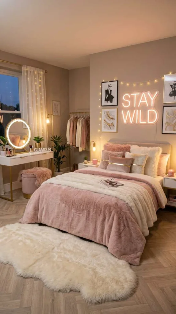 12 Baddie Bedroom Idea for a Bold Confident Vibe 10 Soft Faux Fur Layers