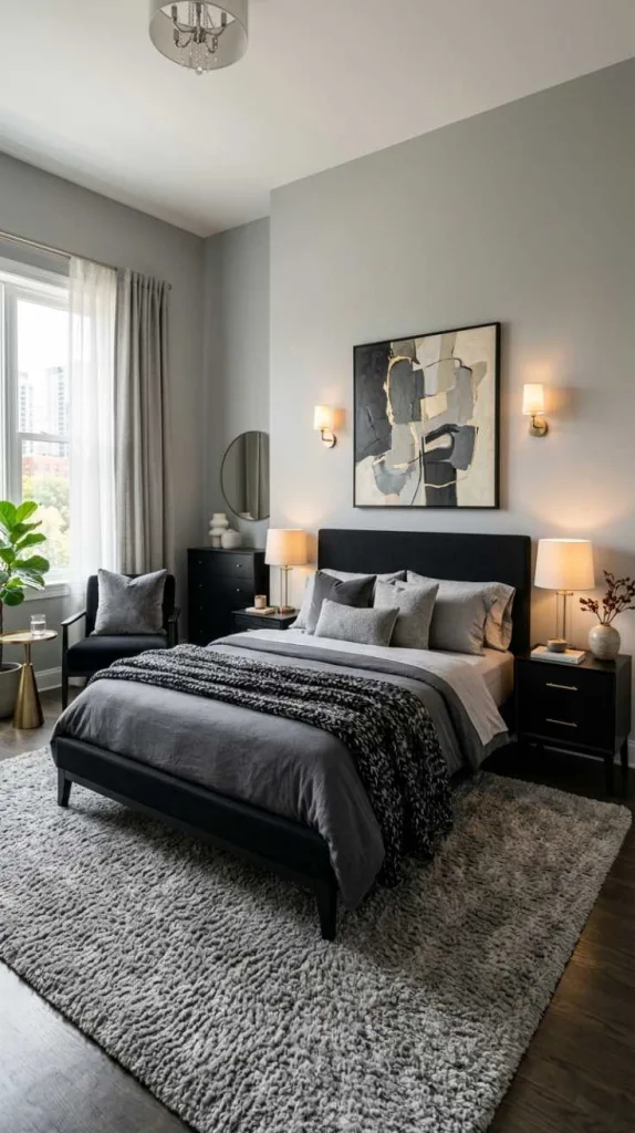 12 Stunning Bedroom Color Ideas With Black Furniture 5 Soft Gray Balance
