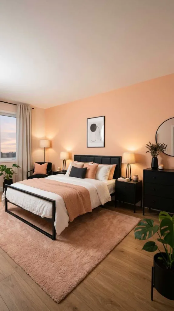 12 Stunning Bedroom Color Ideas With Black Furniture 11 Soft Peach Neutral