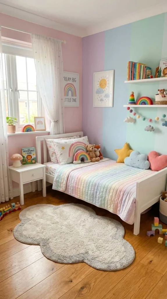 10+ Kid Friendly Bedroom Color Ideas for Restful Sleep 7 Soft Rainbow Palette