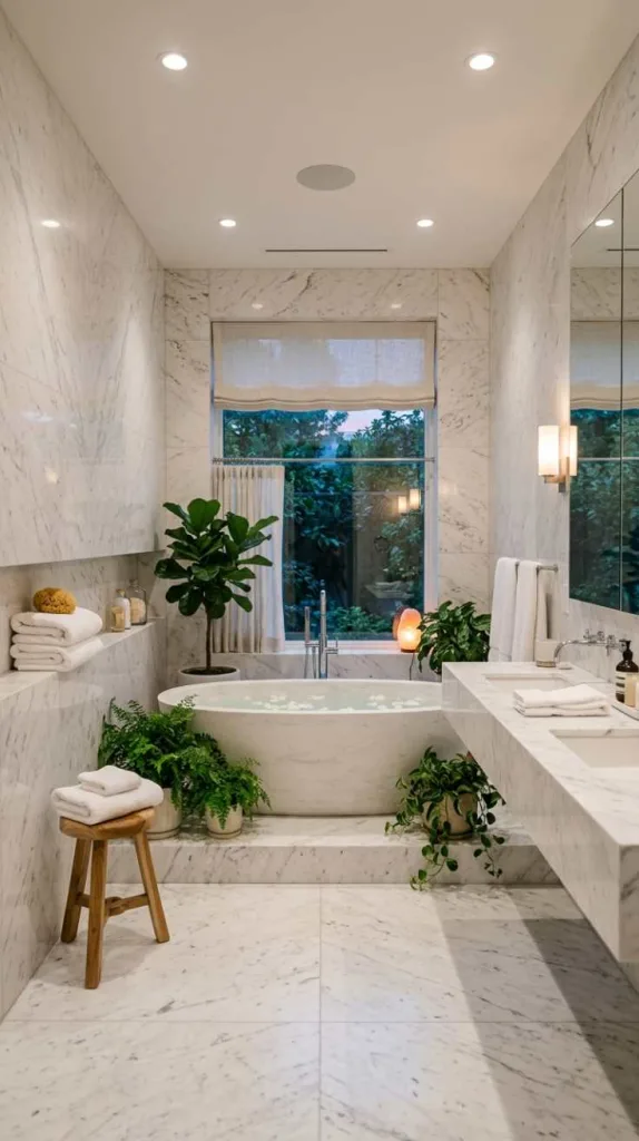 11+ White Marble Bathroom Designs That Look Timeless Luxe 7 Spa-Inspired Marble Space
