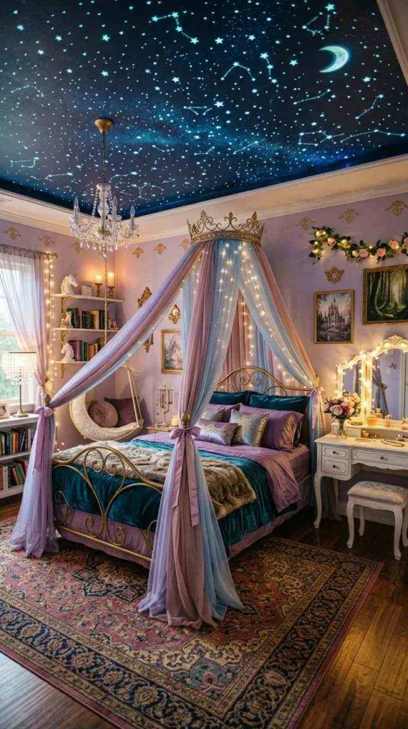 11+ Teen Girl Royalty Magical Princess Bedroom Inspirations 4 Starry Ceiling Glow