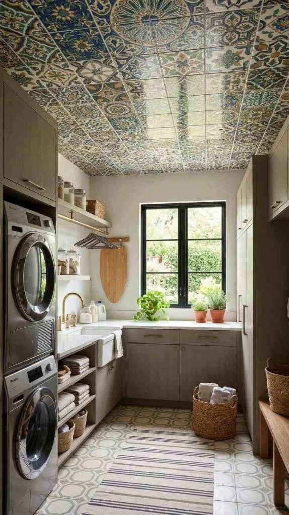 11+ Washing Room Ideas Laundry for Organized Homes 7 Statement Tile Ceiling