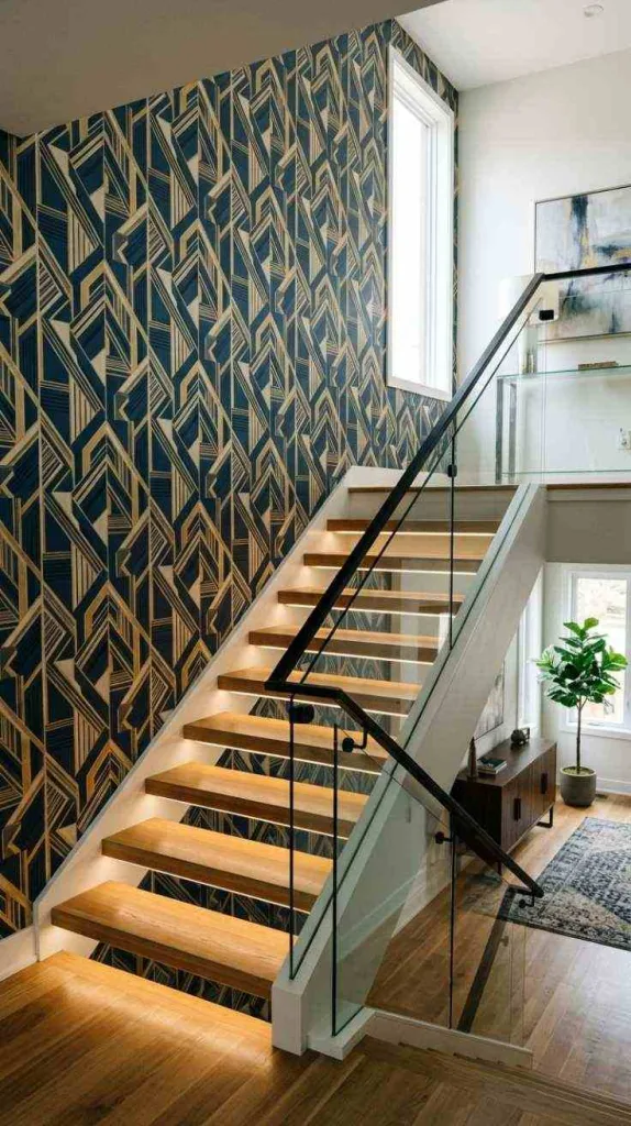 10+ Staircase Wall Decor Modern for Elegant Home Interiors 3 Statement Wallpaper
