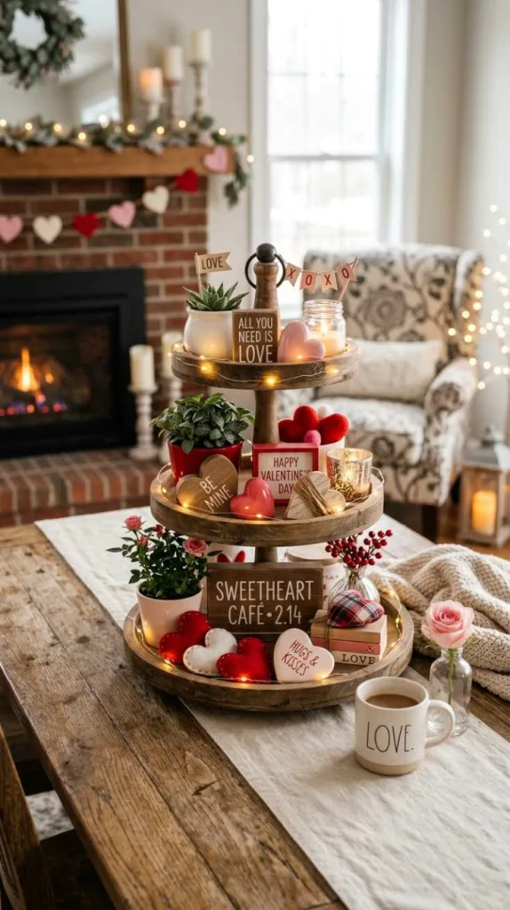 Tiered Tray Valentine Styling