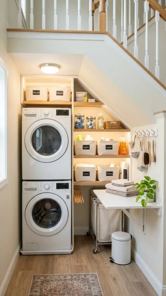 10+ Very Small Laundry Room Ideas for Smart Space 4 Under-Stair Zone