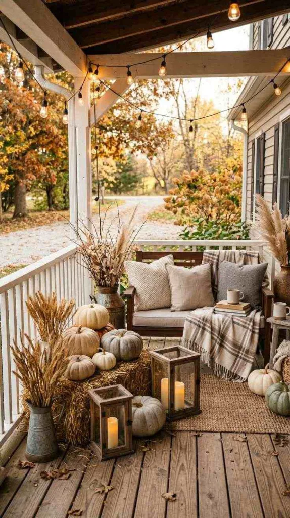 10+ Outdoor Fall Decor Ideas for a Cozy Inviting Home 9 Use Neutral Fall Colors