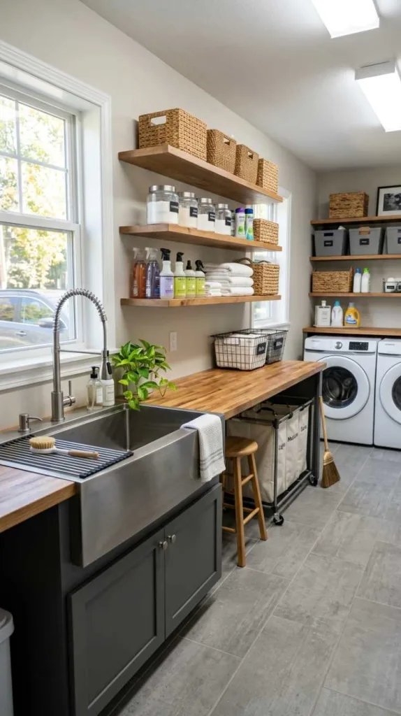 12 Garage Laundry Room Ideas for Smart Spaces 10 Utility Sink Station
