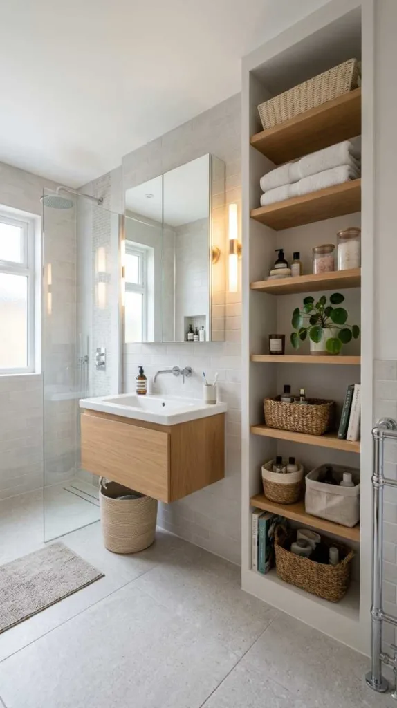 10+ Small Bathroom Design Ideas That Make a Big Impact 7 Vertical Storage
