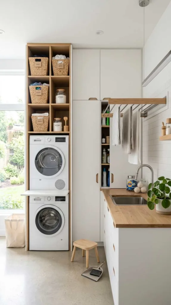 12 Laundry Room Design Ideas for Beautiful Functional Spaces 11 Vertical Storage Solutions