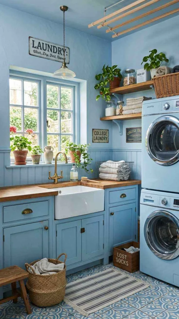 Vintage Blue Laundry Room