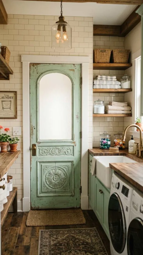 11+ Laundry Room Door Ideas for Stylish Space 7 Vintage Style Doors