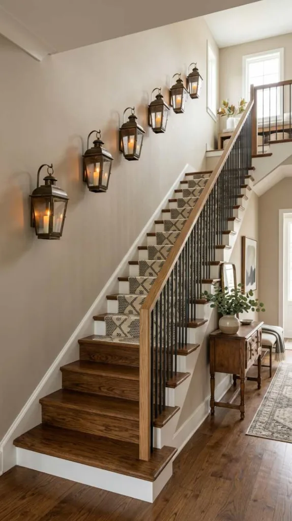 12 Staircase Decor Ideas Wall Stairways for Stylish Homes 7 Wall-Mounted Lantern Collection